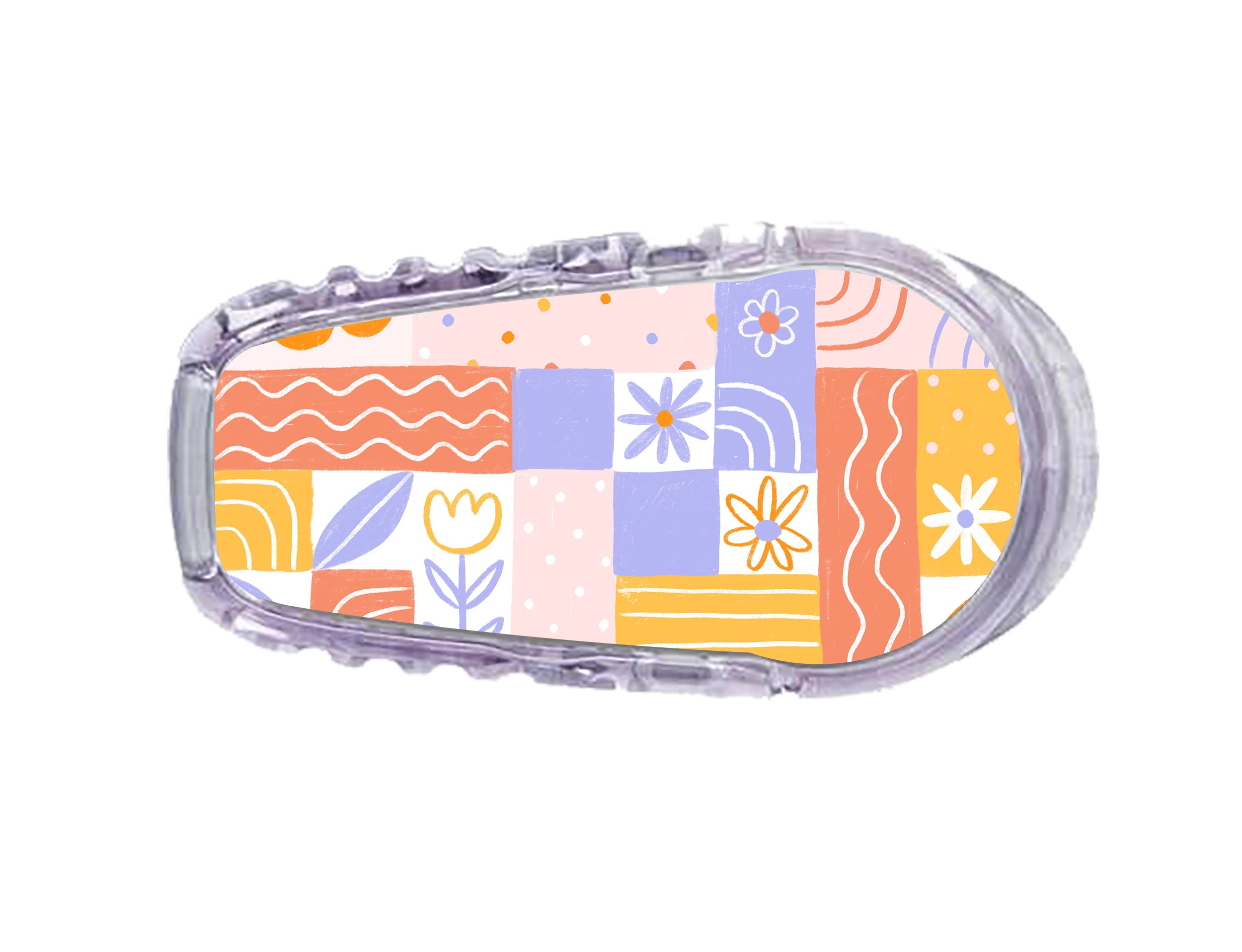 Eco-Friendly Wildflower Doodle Stickers for Dexcom G6 Transmitter